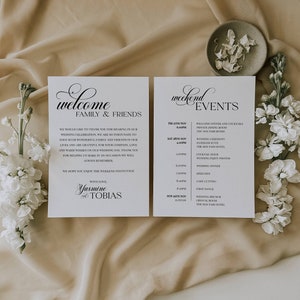 Wedding Weekend Events, Wedding Timeline Template, Wedding Itinerary, Welcome Note, Minimalist Welcome Letter, Wedding Order of Events - 001