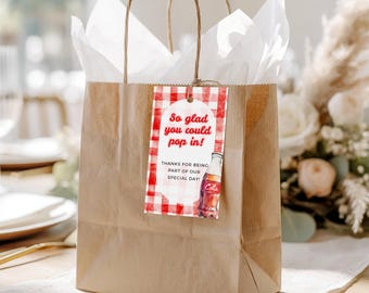 She's Ready To Pop Baby Shower Favor Tag, Printable Soda Cola Baby Shower Wedding Sign, Editable Template, Instant Download - 008