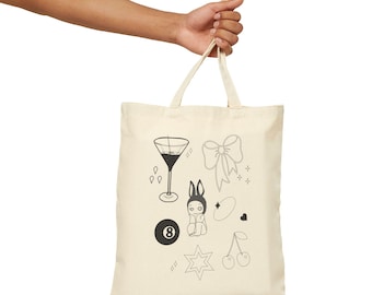 Sonny Angel Cotton Canvas Tote Bag - Cute Angel Design, Reusable Grocery Bag, Eco-Friendly Shopper, Market Tote, Gift for Angel Collectors,