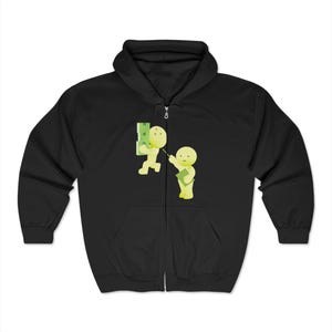 smiski Full Zip Hoodie, Japanese Inspired Sweatshirt, Kawaii Zip Up Jacket, Cute Anime Hooded Top, Unique Streetwear Apparel, Cosy Outerwear