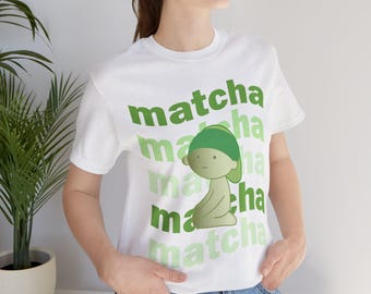 Camiseta Smiski Matcha Baby: Camiseta gráfica cropped coquette