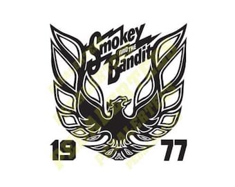 Smokey and the Bandit 1977 Firebird and Logo SVG PNG Cut File.  Digital Download for Cricut, Silhouette, etc.
