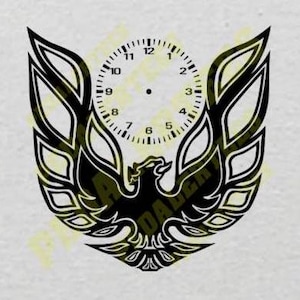 1977 Pontiac Firebird Trans Am with Clock Template.  12&quot;X12&quot; SVG Digital Download.  Digital Download only, for Cricut.