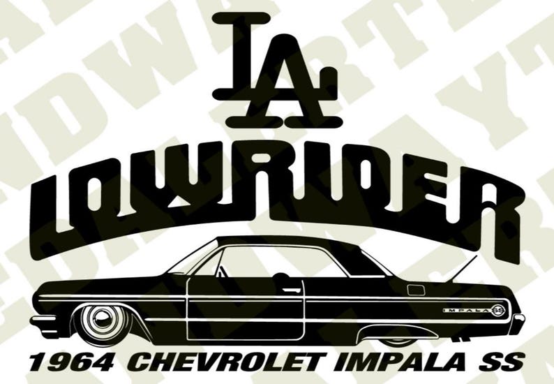 Vector Low Rider Text 1964 Chevrolet Impala Lowrider SVG, PNG, PDF - Etsy Canada
