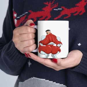 Taza con meme invencible de Thicc Omniman, divertida, tendencia, regalo moderno, tonto, café desquiciado, peculiar, arte minimalista personalizado, decoración única para el hogar personalizada imagen 5