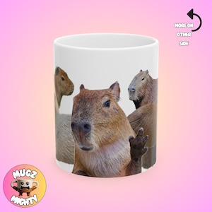 Kapybaramugg, rolig mugg, meme-humormugg, elak mugg, fånig mugg, modern mugg, presentidé, självmedveten, kaffeälskare, udda mugg, 11 oz mugg