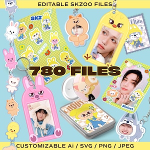 Pacchetto SKZOO Ultimate / Clipart vettoriali Stray Kids / File di taglio Cricut Silhouette SVG / Ai modificabile / Design di magliette con decalcomania Kpop / SKZ