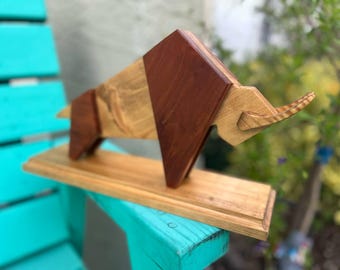 Wooden Bull With Stand