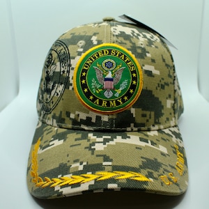U.S. Army Hat. Army Logo Hat. US Army Baseball Hat. US Hat. Officially Licensed United States Army Logo Embroidered Camo Baseball Cap