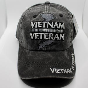 Vietnam Veteran Hat. Vietnam War Veteran Baseball Hat. US Veteran Hat.  Vietnam Veteran Embroidered Black Cap. Veteran hat. Veteran Gift
