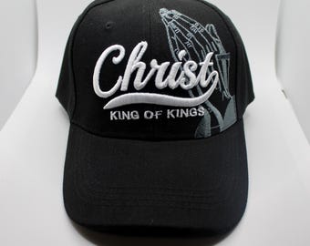 Christ King of Kings Hat. Jesus Baseball Cap. Christian Black Hat. Jesus King of Kings Hat. Christmas Gift. I love Jesus Cap. Jesus hat