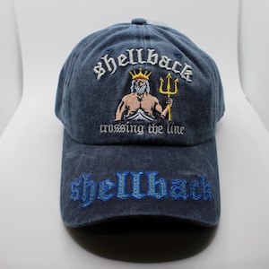 Shellback Navy Hat. Crossing the Line Cap. King Neptune US Navy Veteran Hat. US Navy Baseball Hat. U.S Navy Hat. USN Cap. Shellback Hat