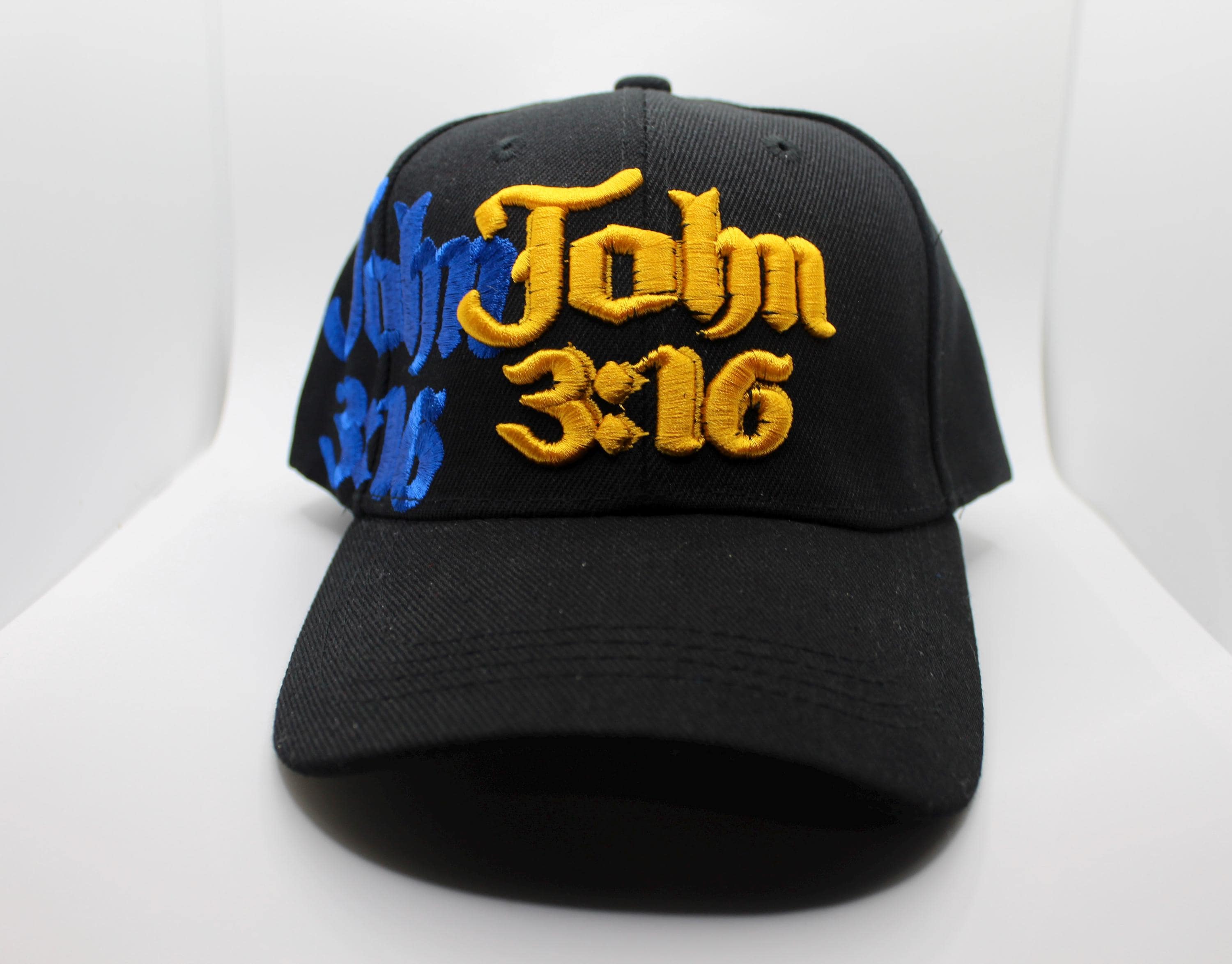 John 3:16 Hat. Christian Black Cap. Christian Hat. Jesus is Lord