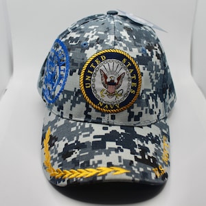 US Navy Camo Hat.  U.S Navy Cap. Military baseball Hat. Officially Licensed United States Navy Embroidered Cap. US Navy Logo Hat. Cute hat