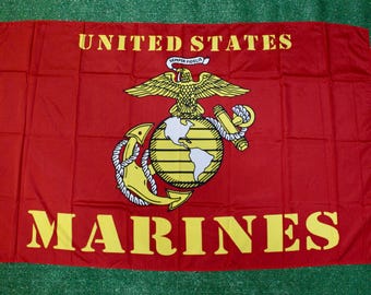アメリカ海兵隊旗。誇りを持って奉仕したアメリカ海兵隊旗 3 x 5