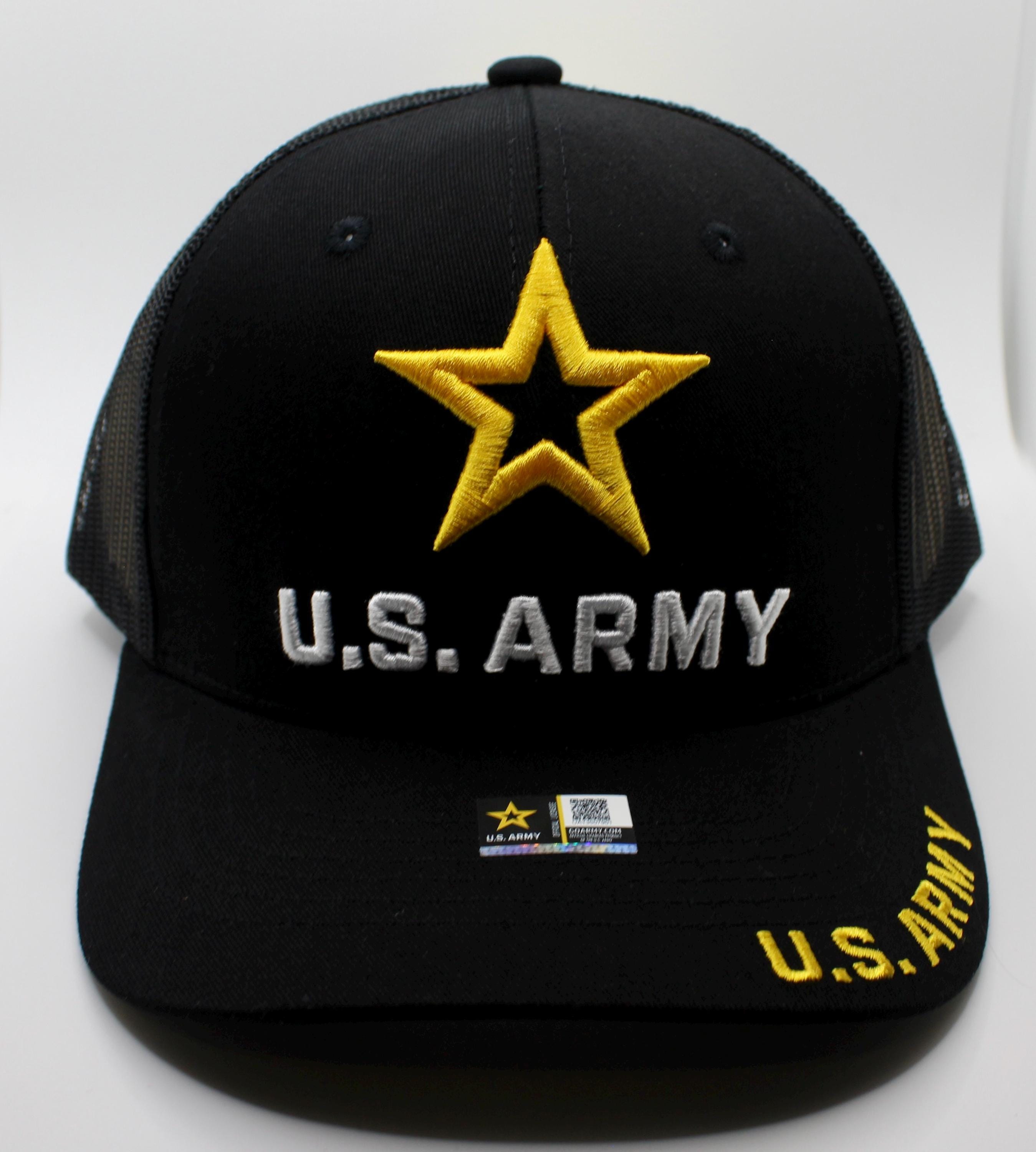 アメリカ陸軍　軍帽 アメリカ陸軍帽子。アメリカ陸軍ブラックトラッカーハット。陸軍