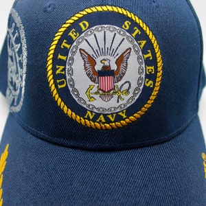 Cappellino US Navy Veteran Blu Con Emblema - Licenza Ufficiale, Taglia Regolabile