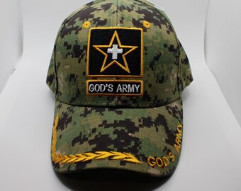 thumbnail image 2 of God's Army Star Jesus Baseball Cap – Forest Camo (Adjustable Twill, CAP824 TOPW) 2 of 6