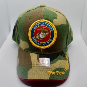 U.S. Marines Camo Hat. Marine Corps Logo Hat. Officially Licensed United States Marine Embroidered Cap. The Few, the Proud Marine Corps Hat