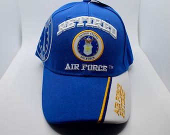 Retired U.S Air Force Hat. Air Force Logo Cap. Veteran USAF Light Blue Hat. Officially Licensed US Air Force Embroidered Cap. Christmas Gift
