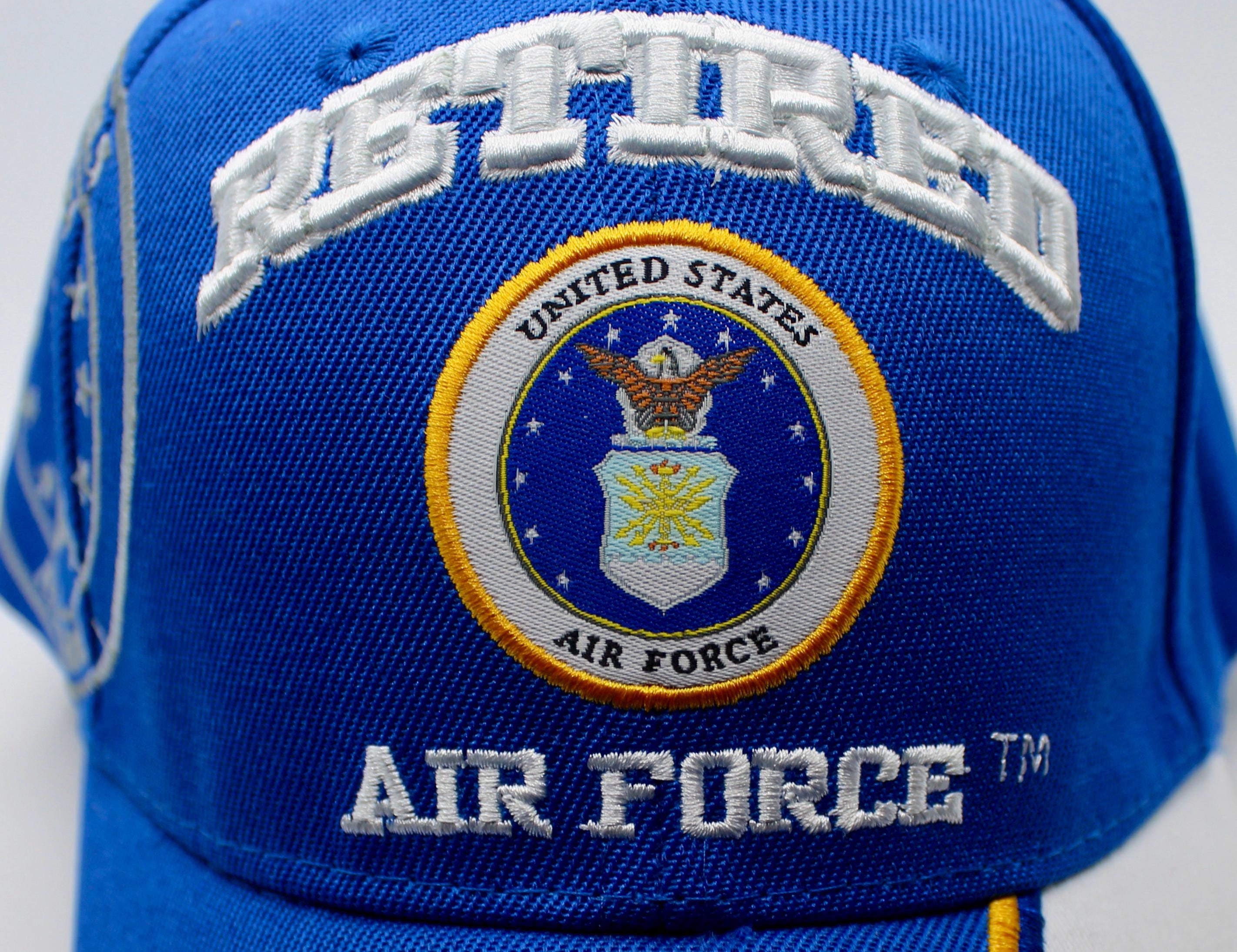 Retired U.S Air Force Hat. Air Force Logo Cap. Veteran USAF Light