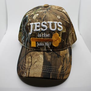 Jesus Is the Key Hat. John 15:7 Hat. Jesus Hat. Jesus Christ Baseball Cap. Christian Camo Hat. Jesus Trucker Hat. I Love Jesus Hat Jesus Cap