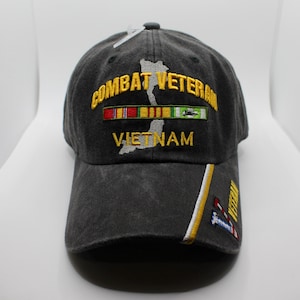 Vietnamveteranenhoed. Vietnam-veteraanhoed. Vietnam veteraan hoed veteraan cadeau. Geborduurde zwarte pet van Vietnamveteraan. Veteranenhoed