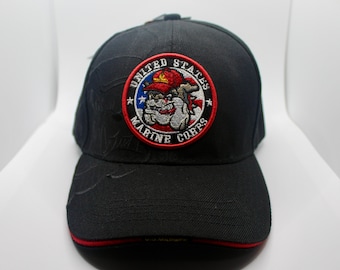 U.S. Marines Hat. Bulldog Marine Corps Black Hat. Officially Licensed United States Marine Embroidered Cap. The Few, the Proud Marines Hat.