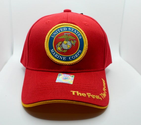 Military Caps Military USMC Eagle Emblem Red Adjustable Cap