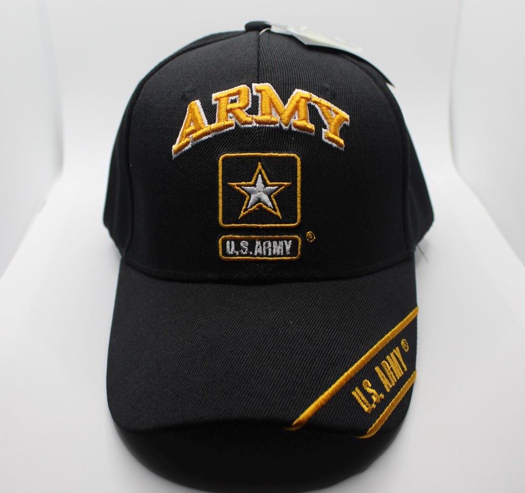 Trade Winds U.S. Army Star Logo Shadow Embroidered Cap – Black Adjustable Strapback, Multi-Color Patch