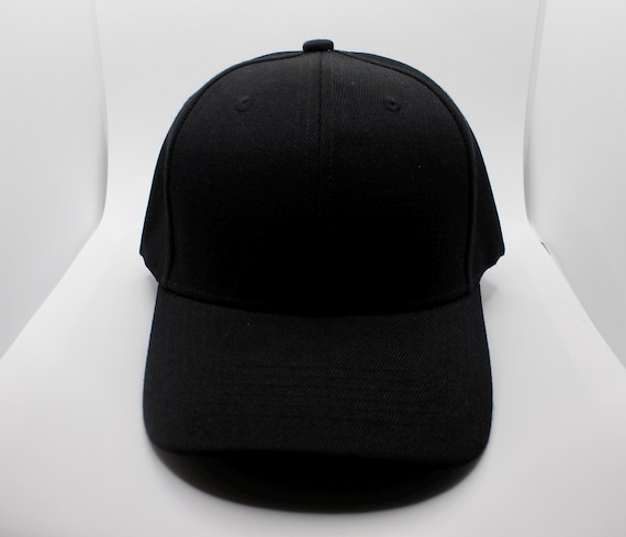 Classic Black Baseball Cap. Black Hat. Adjustable Plain Hat  display picture 2