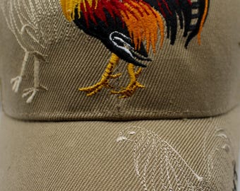 Custom Rooster Silhouette Baseball Cap – Richardson Mesh Trucker Hat With Embroidery, Khaki Coffee Design - View #5