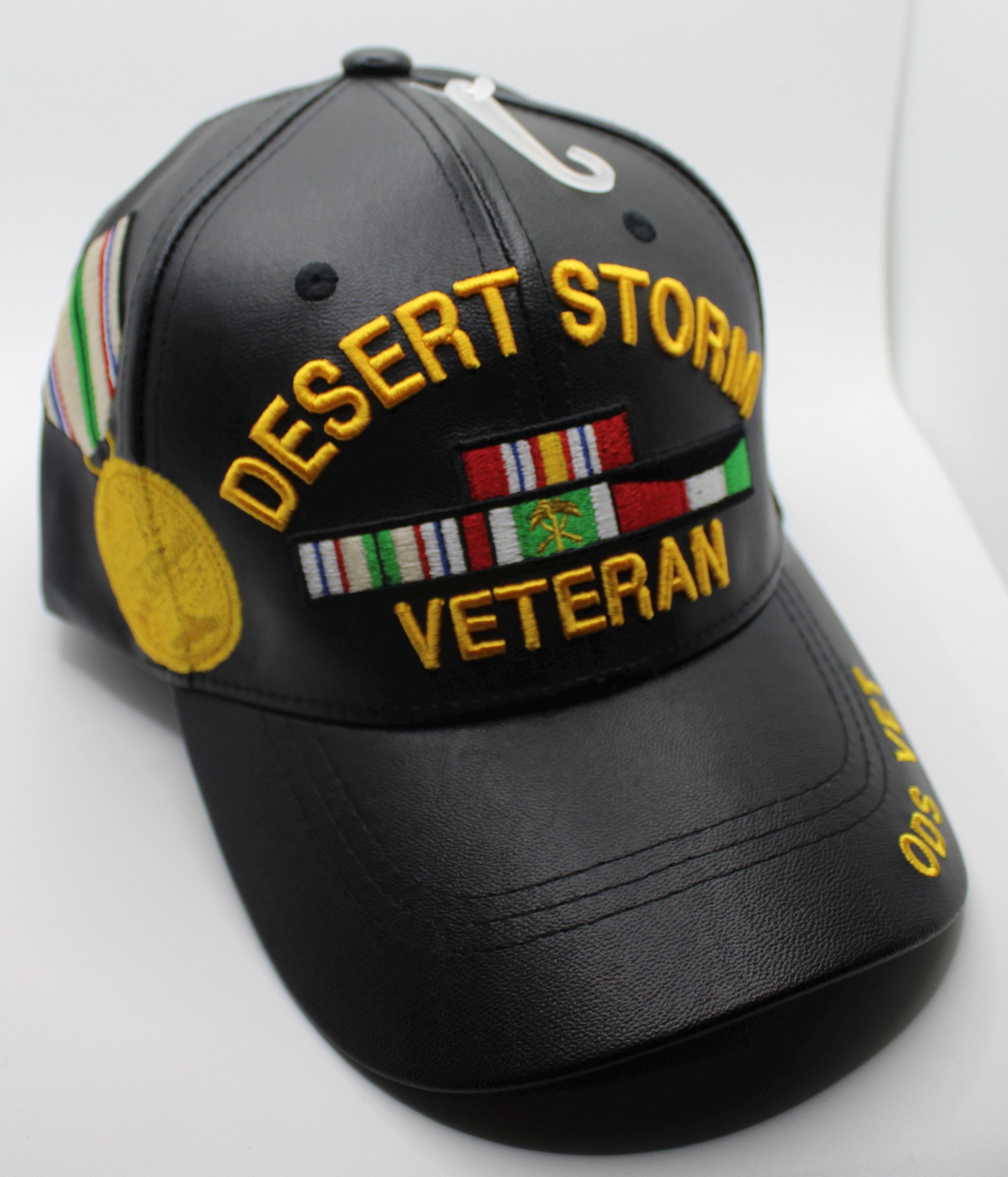 Casquette Brodée Desert Storm Veteran - Noir Et Multicolore, Réglable, Acrylique - Marque Trade Winds