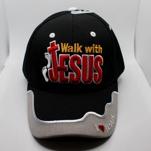 Walk with Jesus Hat. Jesus Christ Baseball Cap. Christian Black Hat. Trucker Hat. Father's Day Gift. God Is Good All The Time. I love Jesus