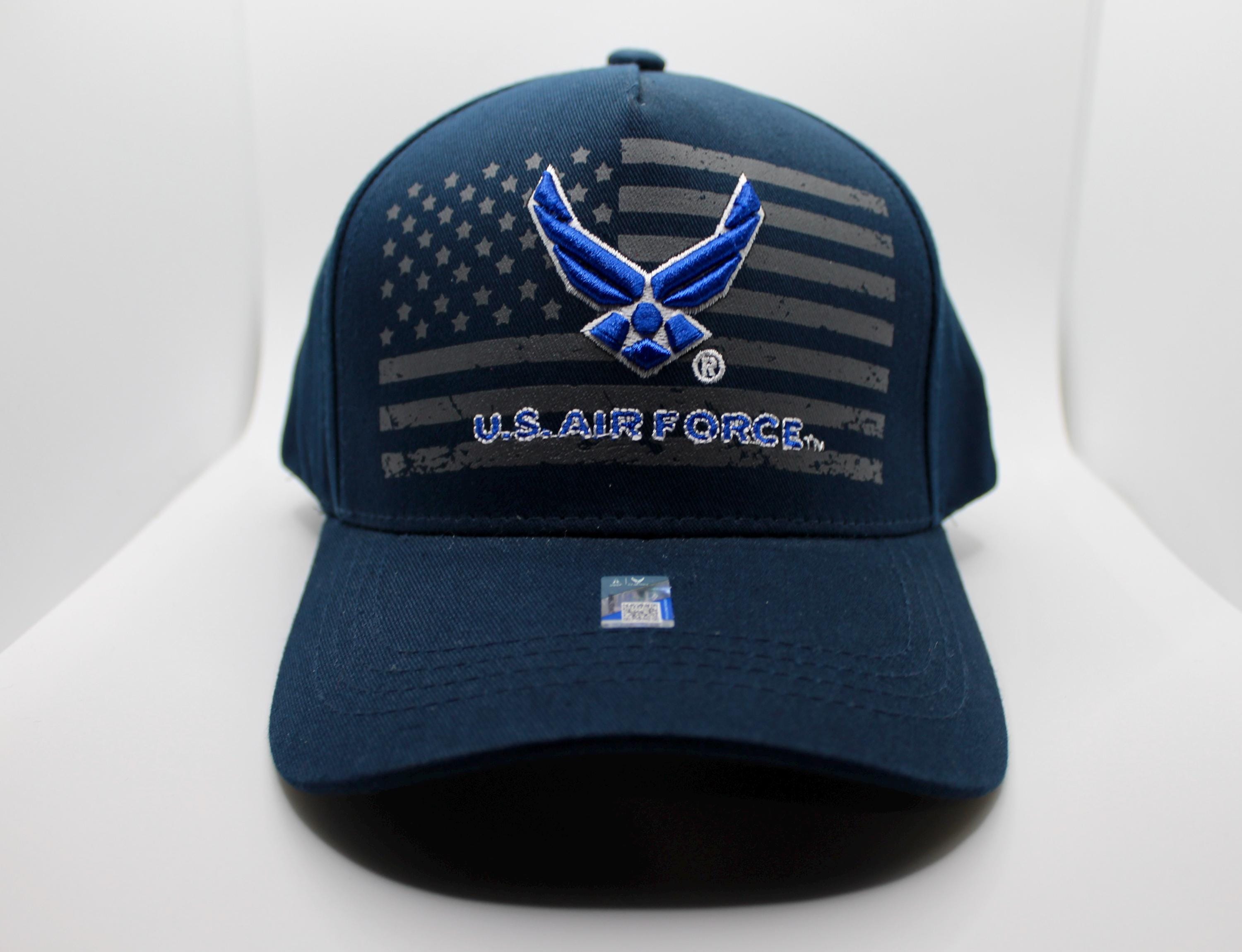 U.S Air Force Flag Hat. Air Force Wings Logo Blue Cap. USAF