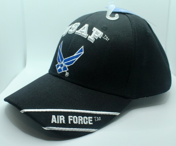 Vintage United States Air Force Patch Cap Hat Snapback Blue Adjustable