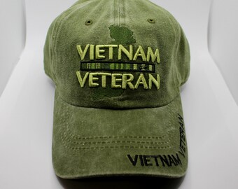 InnoBeta Veterans Day Gift – Vietnam Veteran Baseball Cap For Men (Adjustable, Washed Denim, Green) - View #6