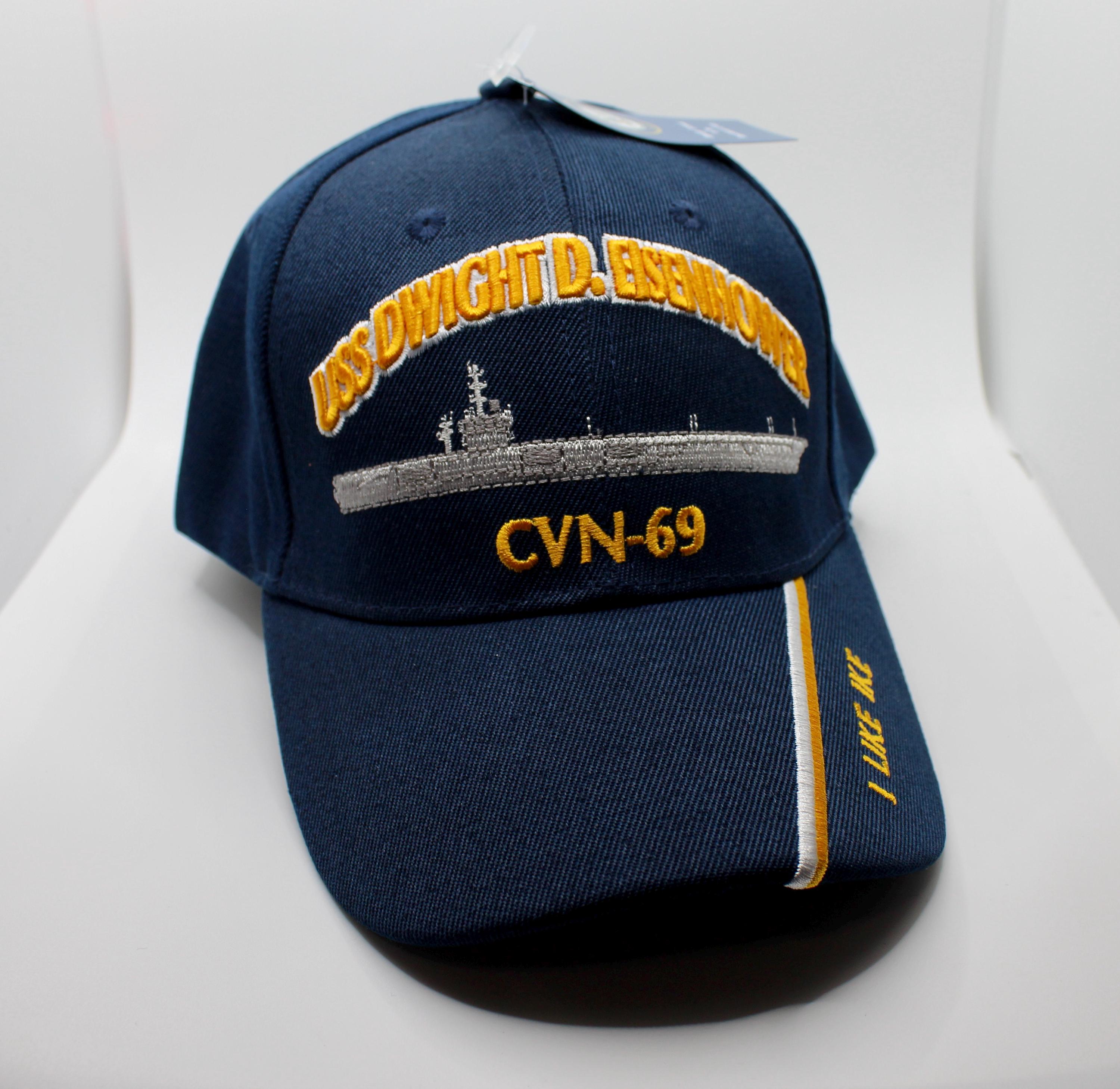 USS ドワイト・D・アイゼンハワー CVN-69 帽子。アメリカ海軍航空母艦