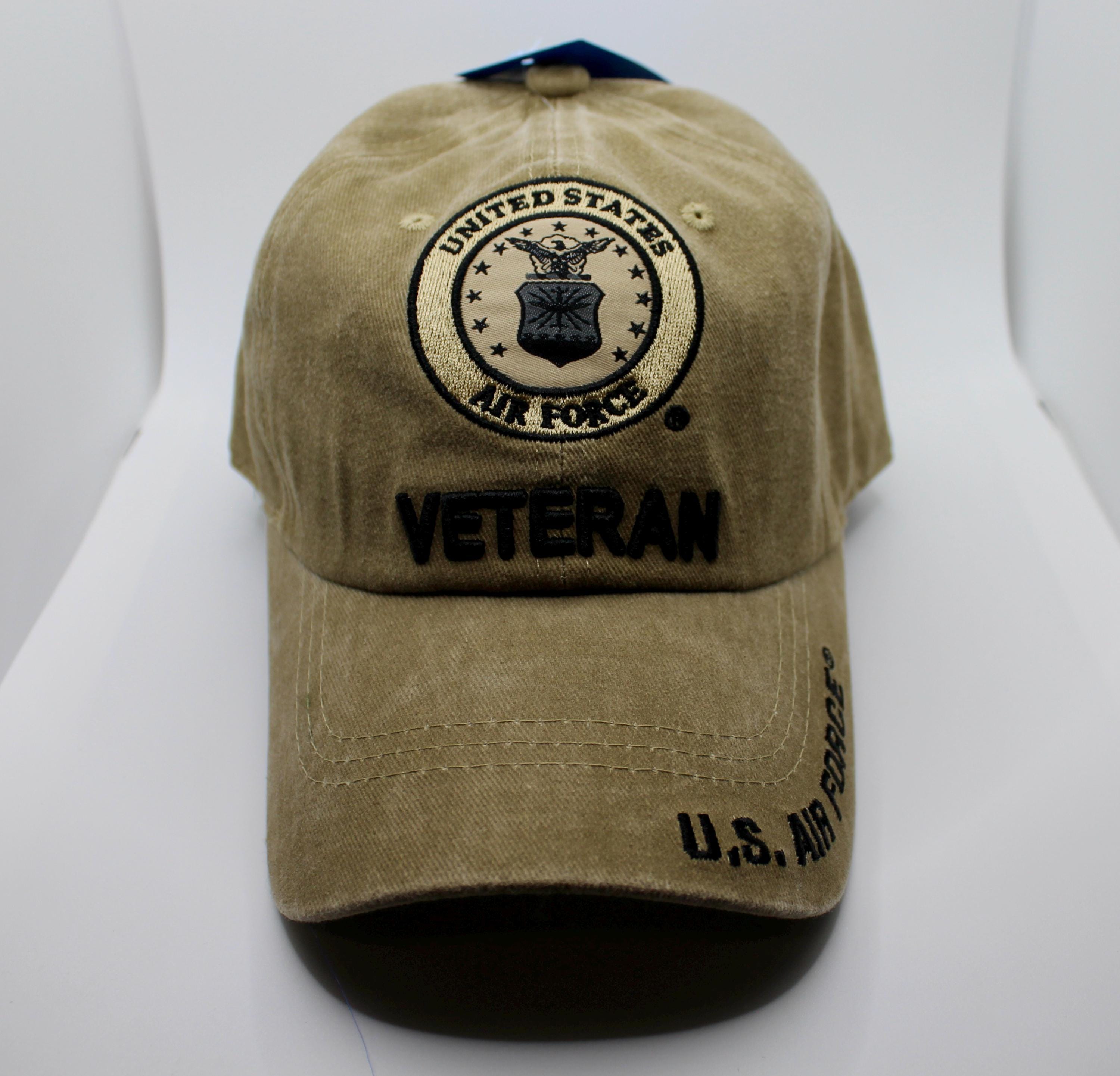 Veteran U.S Air Force Hat. Air Force Logo Cap. USAF Brown Hat. Officially Licensed U.S Air Force Veteran Cap. Gift for dad. Veteran USAF Hat