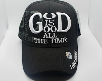 God is Good All The Time Hat. Jesus Baseball Cap. Christian Black Hat. Trucker Hat. Men Christian Hat. God Is Good All The Time Embroidered