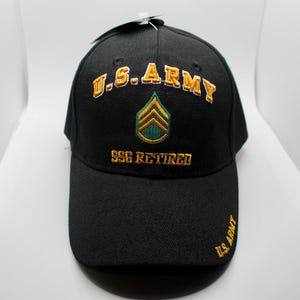 U.S Army SSG Retired Black Hat. Army Veteran Hat. Officially Licensed US Army Embroidered Cap. Veterans Day Gift. Army Veteran hat. SSG Cap