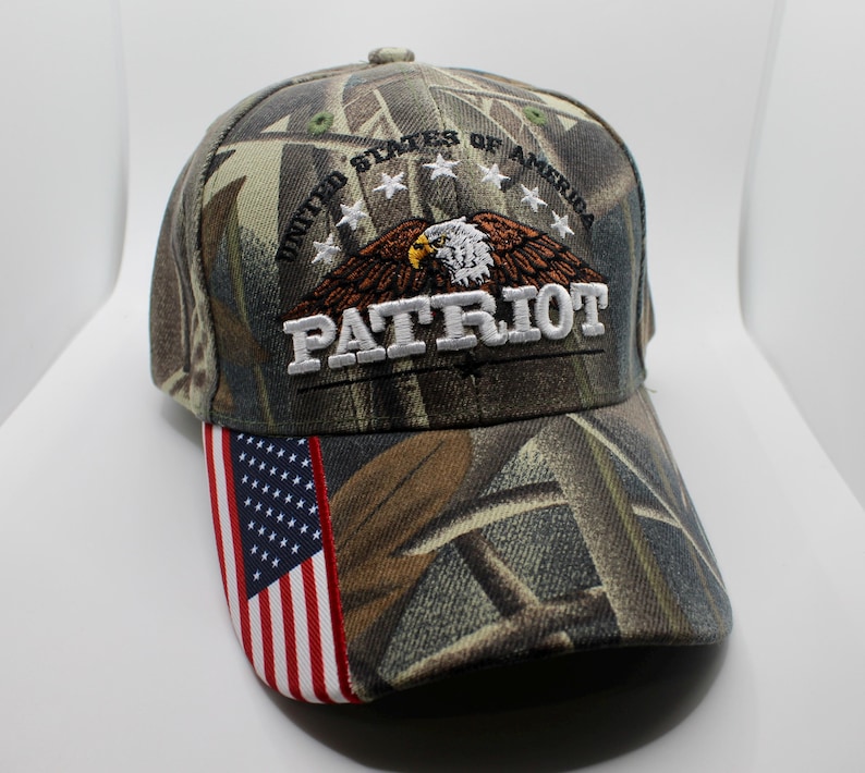 United States of America Hat. God Bless America Hat. Eagle Camo Hat. American Flag Hat USA Cap. United States of America Patriotic Eagle Cap image 2