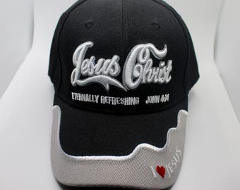 Jesus Christ Hat. I Love Jesus Baseball Cap. Christian Black Hat. Trucker Hat. Christian Gift. Jesus Christ Embroidered Cap. Religious