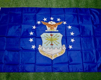 Vlag van de Amerikaanse luchtmacht 3 x 5. Trotse militaire vlag. Duurzame vlag van de Amerikaanse luchtmacht. Officieel gelicentieerde vlag van de Amerikaanse luchtmacht. Cadeau voor papa. Blauwe USAF-vlag