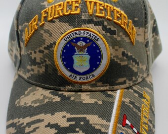 アメリカ空軍退役軍人迷彩帽。アメリカ空軍退役軍人キャップ。アメリカ