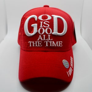 God is Good All The Time Hat. Jesus Baseball Cap. Christian Red Hat. Trucker Hat. Father&#39;s Day Gift. God Is Good All The Time Embroidered