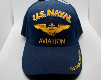 U.S. Naval Aviation  Hat.  U.S Navy Blue Cap. US Navy Baseball Hat. US Military Hat. Officially Licensed United States Navy Embroidered Cap.