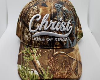 Christ King of Kings Hat. Jesus Baseball Cap. Christian Camo Hat. Jesus King of Kings Trucker Hat. Unisex Jesus hat. God is Good. Jesus Cap
