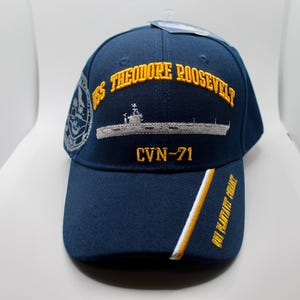 U.S Navy Hat. USS Theodore Roosevelt CVN 71 Hat. Submarine Service Hat. Officially Licensed Navy Cap. Navy CVN71 Cap. U.S Navy CVN71 Hat