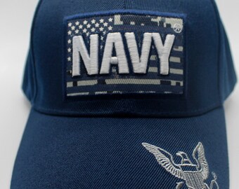 海軍アメリカ国旗帽子。アメリカ海軍キャップ。アメリカ海軍ブルー